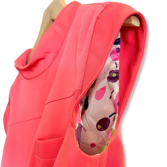 Julia‎ Allert Luxury Couture Sustainable Pink Cap Sleeve High Neck Shift Dress S - Picture 11 of 11